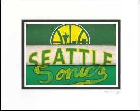 Seattle Supersonics Vintage T-Shirt Sports Art